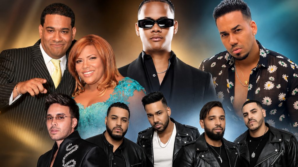 Prince Royce y Romeo Santos en tarima, representantes de la bachata dominicana nominados a los Billboard Latinos 2026