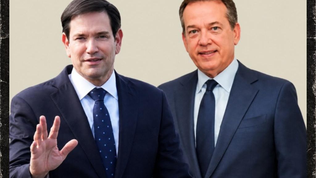 Canciller dominicano Ito Bisonó junto al secretario de Estado Marco Rubio en el Departamento de Estado en Washington D.C.