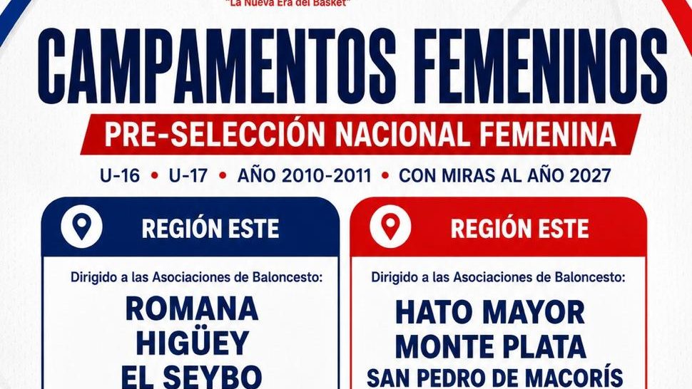 Jóvenes jugadoras de baloncesto femenino en un campamento de entrenamiento en República Dominicana