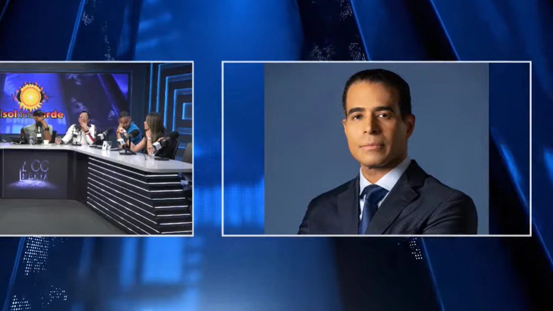 José Dantés Díaz, dirigente del PLD, durante una intervención en medios de comunicación en República Dominicana