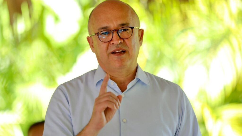 Francisco Domínguez Brito durante un acto del PLD en Santo Domingo
