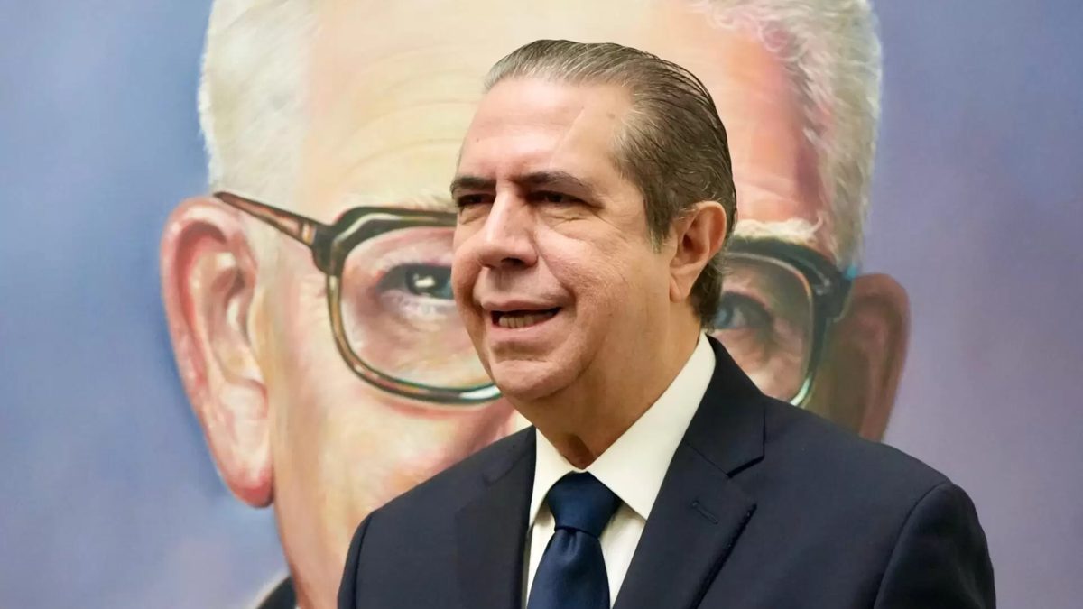 Francisco Javier García, precandidato presidencial del PLD, durante una intervención pública en República Dominicana
