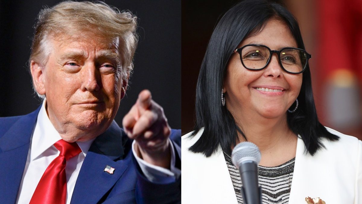 Delcy Rodríguez y Donald Trump antes de reunirse en la sede de la ONU en Nueva York
