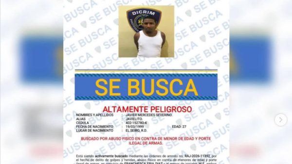 Aviso policial del DICRIM y Policía Nacional sobre la búsqueda de Javier Mercedes Severino en El Seibo