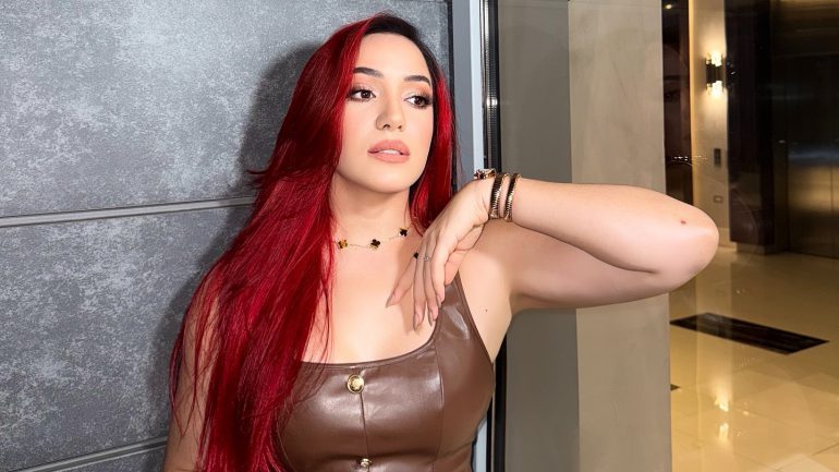 Karen Yapoort junto a sus abogados durante el video en que confirma su proceso de divorcio