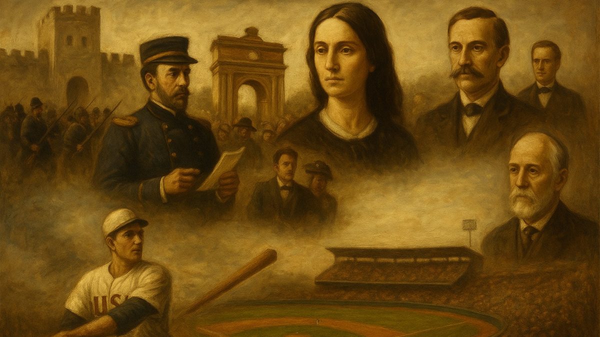 Collage de hitos históricos del 25 de octubre, incluyendo el Estadio Cibao en Santiago y un retrato de Pablo Picasso