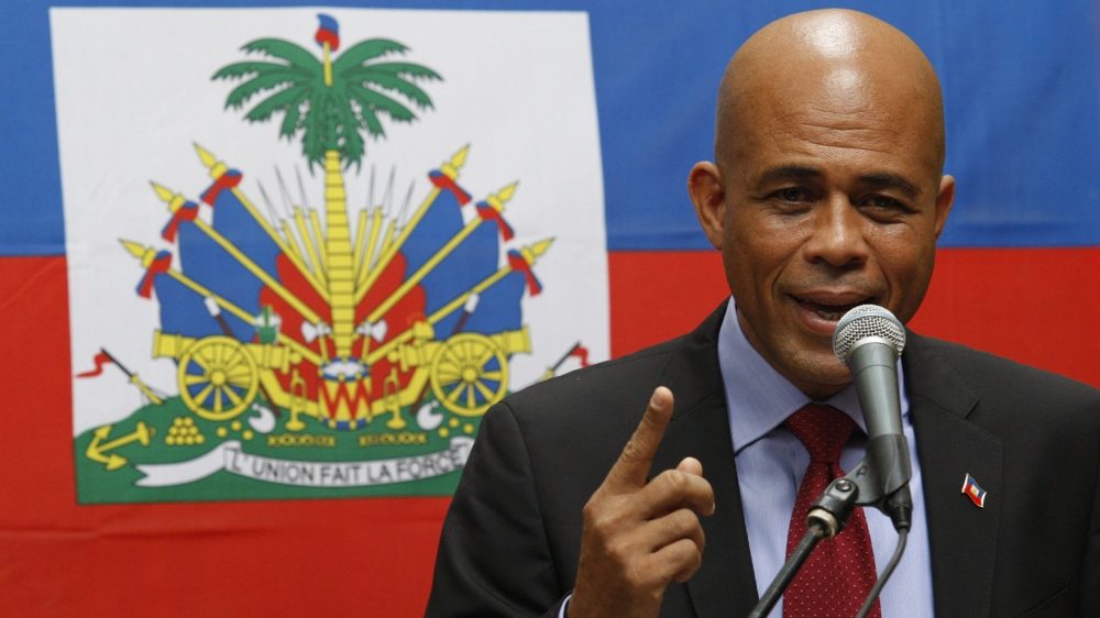 Michel Martelly durante un acto público en Haití