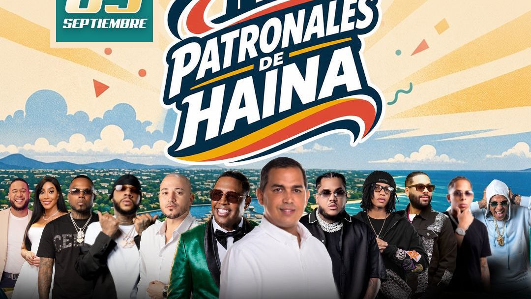 Escenario de las Fiestas Patronales de Haina en la Avenida Juan Pablo Duarte con la Calle María Trinidad Sánchez