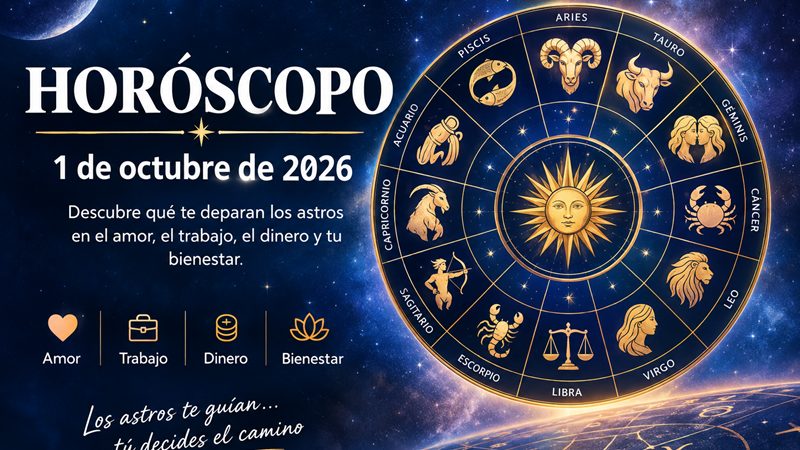 Rueda del zodiaco con los doce signos astrológicos iluminados sobre fondo oscuro estrellado