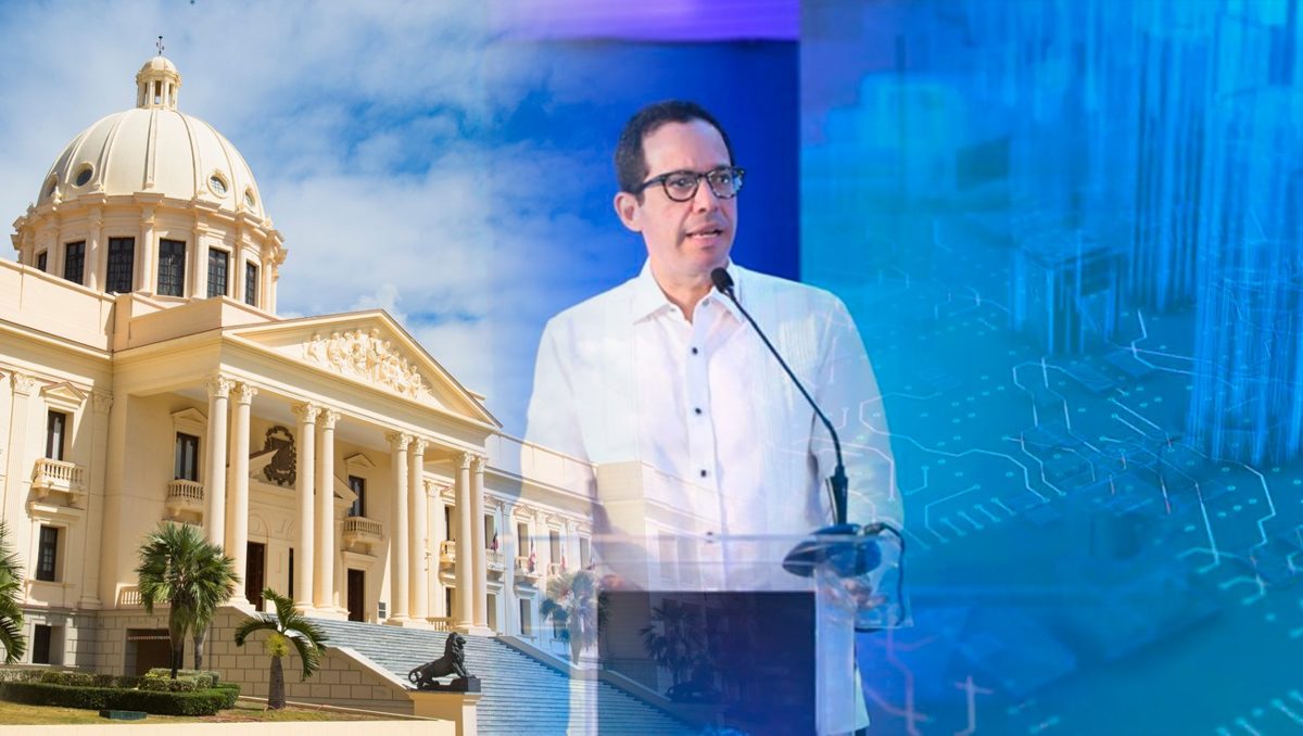 Ministro Sigmund Freund y funcionarios del MAP presentando el Decreto 714-26 sobre infraestructura digital del Estado dominicano