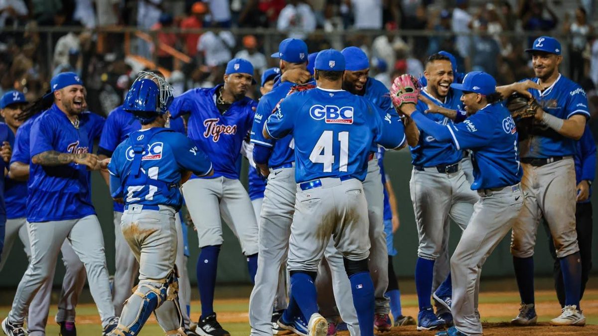 Lanzador de los Tigres del Licey en el montículo durante el juego sin hit ante los Toros del Este en La Romana
