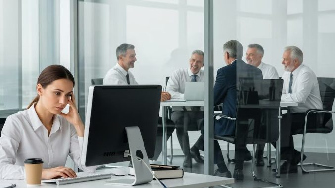 Mujer ejecutiva en una reunión de negocios en República Dominicana, representando el liderazgo femenino en el sector empresarial