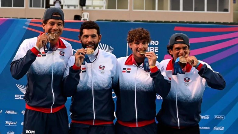 Atletas dominicanos en el podio durante los Juegos Centroamericanos y del Caribe Santo Domingo 2026