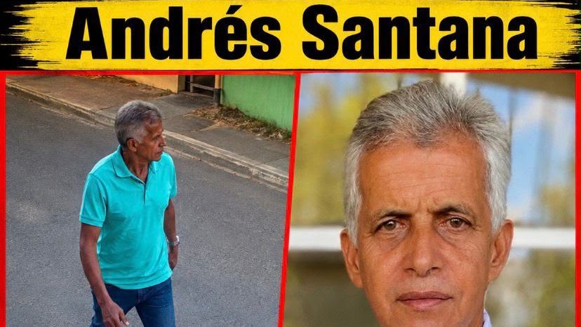 Familiar sosteniendo fotografía de hombre desaparecido en Santo Domingo frente a instalaciones del 911