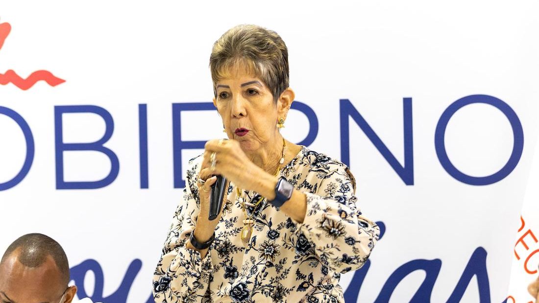 Senadora Ginette Bournigal durante sesión del Senado de la República Dominicana