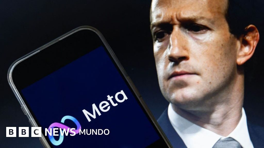 Mark Zuckerberg, CEO de Meta, frente a logos de Facebook e Instagram durante audiencia sobre protección a menores
