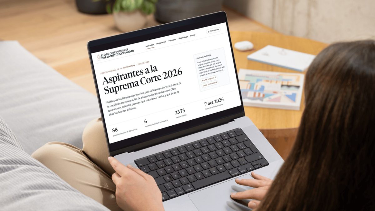 Pantalla de la plataforma web Observadores para monitorear la selección de jueces en República Dominicana