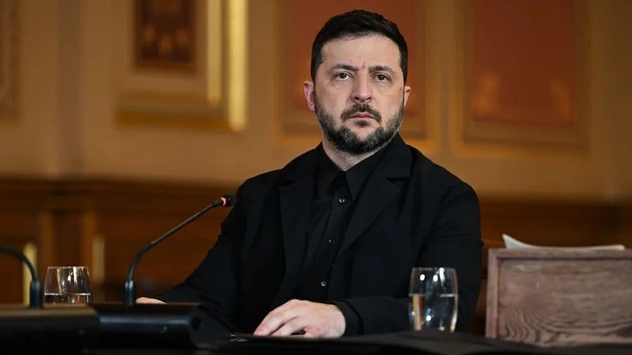 Volodimir Zelenski en rueda de prensa hablando sobre tregua energética con Rusia