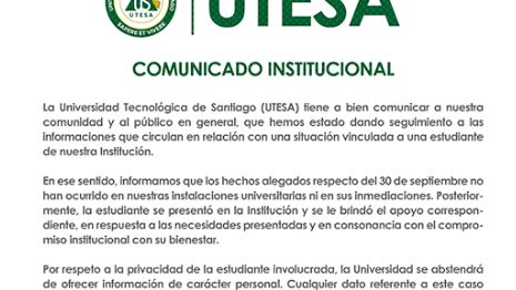 Fachada de la Universidad Tecnológica de Santiago UTESA en República Dominicana